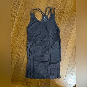 Gray workout tank with built in bra